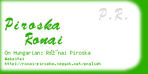 piroska ronai business card